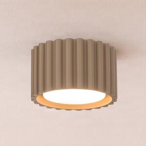SOLLUX LIGHTING Stropné svietidlo Aura 1, farba taupe, 1-pl. žiarovka, Ø 10 cm, GX53, Hliník / sivá / zinok, Chodba, Hliník, Moderný, Závesné svietidlo