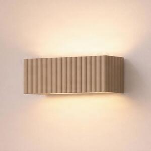 SOLLUX LIGHTING Nástenné svetlo Rigata, farba taupe, keramika, dĺžka 34 cm, smer svetla, Hnedá / hrdzavá, Chodba, Keramický, Moderný, Nástenné svietidlo
