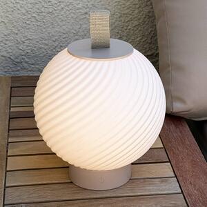 Briloner Stolová LED lampa na akumulátor Brilo unplugged Globe, béžová/biela, IP44, Krémová / jantárovo žltá, Chodba, Plast, Moderný, Stolová lampa