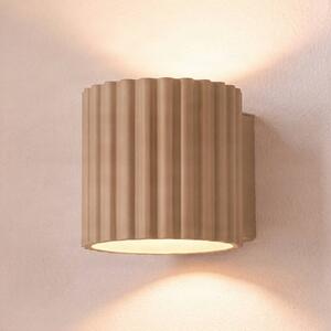SOLLUX LIGHTING Nástenné svetlo Aura, farba taupe, Ø 10 cm, G9, smer svetla nahor/nadol, hliník, Hliník / sivá / zinok, Chodba, Hliník, Moderný, Nástenné svietidlo