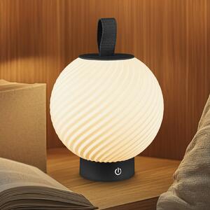 Briloner Stolová LED lampa na akumulátor Brilo unplugged Globe, čierna/biela, IP44, Čierna, Chodba, Plast, Moderný, Stolová lampa