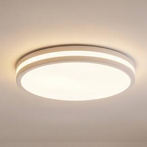 Lindby Arnim LED stropné svietidlo, biele, plast, Ø 49 cm, IP44, Biela / opálová, Kúpeľňa, Plast, Moderný, Závesné svietidlo