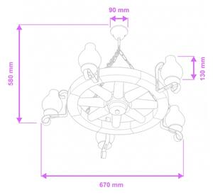 Brilagi - Luster na reťazi ROATA 5xE14/40W/230V pr. 70 cm buk