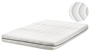 Matrac z pamäťovej peny biely so sivou polyester 140 x 200 cm na dvojlôžkovú posteľ so snímateľným poťahom
