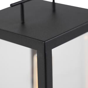 Vidiecka vonkajšia stolová lampa čierna so sklom - Rotterdam