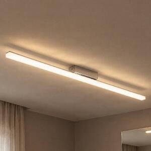 Lindby LED stropné kúpeľňové svietidlo Levke, 116 cm, stmievateľné, IP44, Biela / opálová, Kúpeľňa, Plast, Moderný, Stropné svetlo