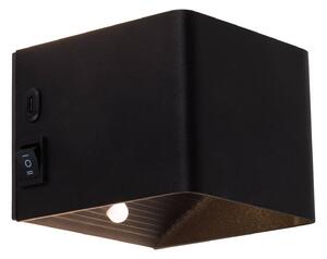 Nástenné LED svetlo Cube batéria magnetické čierna