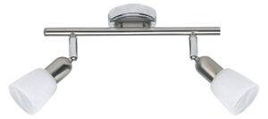 Stropné bodové svietidlo Sofia, železo/chróm/biela, dĺžka 33 cm, 2 svetlá