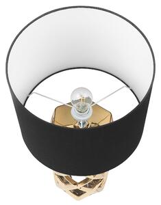 Stolná lampa zlatá keramika 71 cm látkové tienidlo tvar vázy geometrický dizajn kábel s vypínačom moderný minimalistický štýl