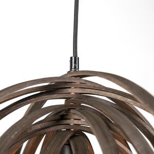 Dizajnové kruhové závesné svietidlo hnedé drevo - Usporiadanie