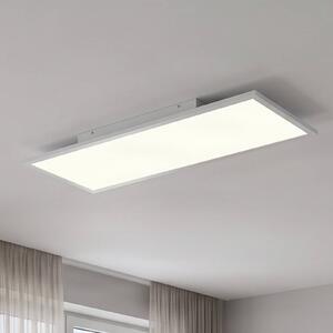 Lindby LED panel Quais, 80 x 30 cm, biely, kov, 4 000K, Biela / opálová, Kuchyňa, Hliník, Moderný, Stropné svetlo