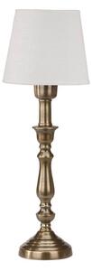 PR Home Stolná lampa Therese Mia, 51 cm, biela/mosadz, ľan