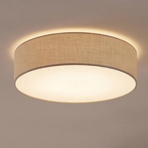 Eko-Light Stropné svietidlo Leano, sivé, plátno, Ø 50 cm, Hliník / sivá / zinok, Obývacia izba / jedáleň, Textil / látka / hodváb, Moderný, Závesné svietidlo