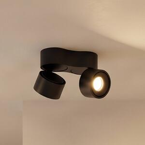 Arcchio LED stropné bodové svetlo Rotari, 1240 lm, 2-pl., čierny, Čierna, Obývacia izba / jedáleň, Hliník, Moderný, Stropné svetlo