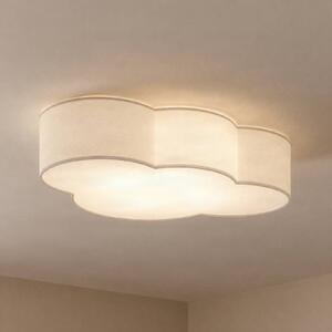 TK Lighting Stropné svietidlo Cloud, biele, textilné, dĺžka 62 cm, 4 svetlá., Biela / opálová, Obývacia izba / jedáleň, Textil / látka / hodváb, Štýl mladých