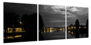 Nočný pohľad na mesto, obraz (Obraz 90x30cm)
