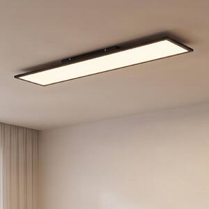 Lindby LED panel Lamin, čierny, 120 cm, stmievateľný, diaľkové ovládanie, Čierna, Obývacia izba / jedáleň, Moderný, Stropné svetlo