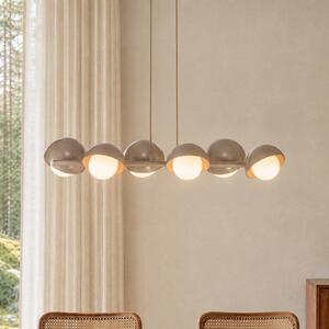 EMIBIG LIGHTING Závesné svietidlo BOOM, béžové, dĺžka 88 cm, 6-pl., kov/sklo, Krémová / jantárovo žltá, Obývacia izba / jedáleň, kov, Moderný, Závesné svietidlo