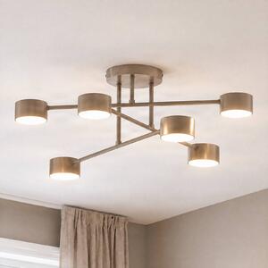 EMIBIG LIGHTING Stropné svietidlo HALO, béžové, Ø 60 cm, 6-pl., kovové, GX53, Krémová / jantárovo žltá, Obývacia izba / jedáleň, kov, Moderný, Stropné svetlo
