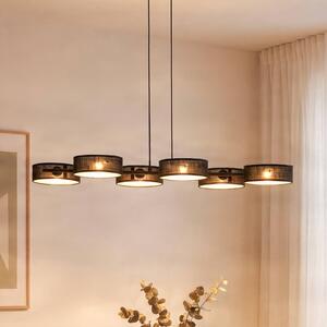EMIBIG LIGHTING Závesné svietidlo DRUMZ, čierna, dĺžka 100 cm, 6-pl., textil, E14, Čierna, Obývacia izba / jedáleň, Textil / látka / hodváb, Moderný, Závesné svietidlo