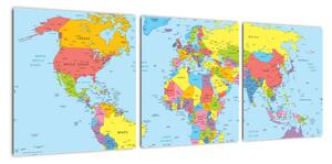 Mapa sveta - obraz (Obraz 90x30cm)