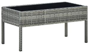 Záhradný stôl sivý 75x40x37 cm polyratanový