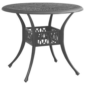 Záhradný stôl čierny 90x90x74 cm liaty hliník