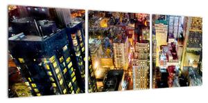 Nočné mesto, obrazy (Obraz 90x30cm)