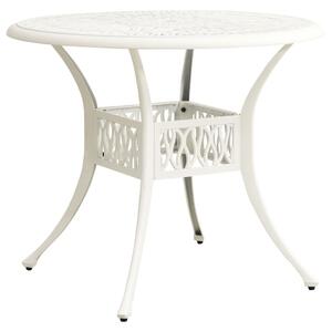 Záhradný stôl biely 90x90x74 cm liaty hliník