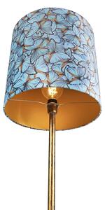 Botanická stojaca lampa zlatá s motýlikovým dizajnovým odtieňom 40 cm - Simplo