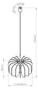 Sollux SL.1860 - Závesný luster na lanku MULA 1xE27/15W/230V pr. 45 cm krémový