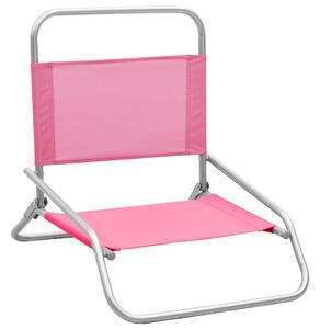 Skladacie plážové stoličky 2 ks ružové látka