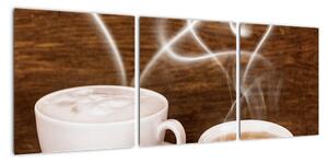 Kávové šálky - obrazy (Obraz 90x30cm)