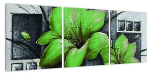 Obraz zelené kvety (Obraz 90x30cm)