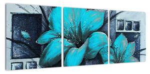 Obraz modré kvety (Obraz 90x30cm)