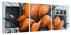 Obraz oranžovej kvety (Obraz 90x30cm)
