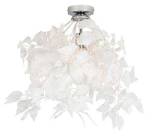 Romantické stropné svietidlo biele s listami - Feder