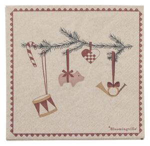 Vianočné papierové obrúsky Yule Nature – 20 ks
