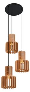 Retro závesná lampa čierna s oranžovou 3-svetlá - Felt