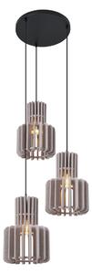 Retro závesná lampa čierna s sivohnedou 3-svetlá - Felt