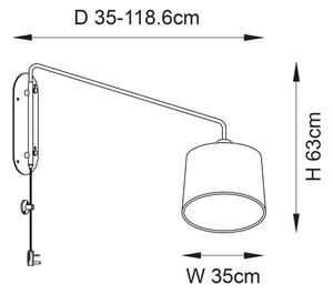 Endon 79380 - Nástenné svietidlo CARLSON 1xE27/40W/230V sivá/čierna