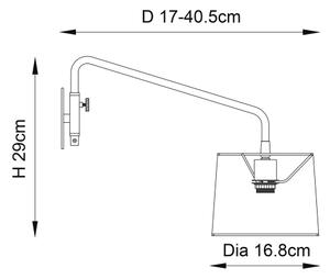 Endon 79500 - Nástenné svietidlo CARLSON 1xE14/40W/230V sivá/čierna