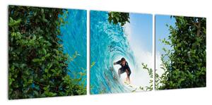 Abstraktný obraz surfistov (Obraz 90x30cm)