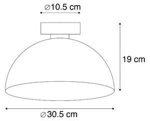 Stropná lampa biela so striebrom 30 cm - Magna Basic