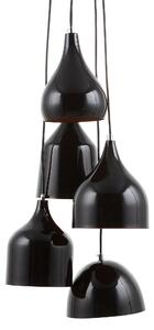 Závesná lampa čierna kov 5 tienidiel na strop moderný industriálny štýl kuchyňa jedáleň obývačka