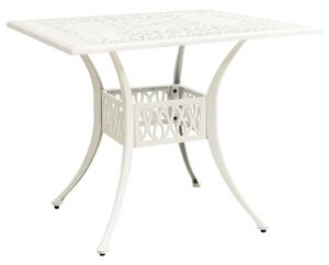 Záhradný stôl biely 90x90x73 cm liaty hliník