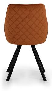 Oranžové zamatové jedálenské stoličky v súprave 2 ks Ritz – Tenzo
