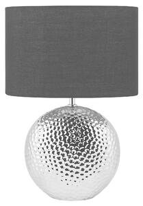 Stolná lampa strieborná čierna lesklý keramický podstavec 51 cm polyesterové tienidlo moderný glamour štýl obývacia izba