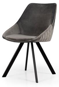Sivé zamatové jedálenské stoličky v súprave 2 ks Ritz – Tenzo