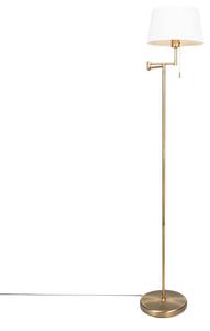 Elegantná klasická stojaca lampa bronzová s bielou vrátane WiFi A60 - Ladas Fix